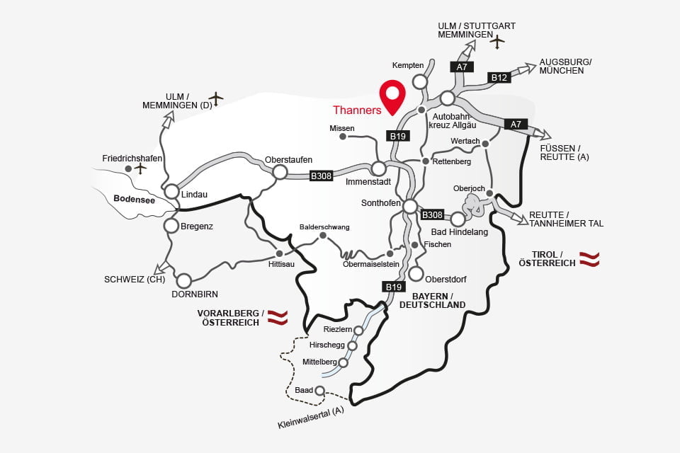 Anfahrt und Lage, Neuss Camping, Bayern, Allgäu, Süddeutschland